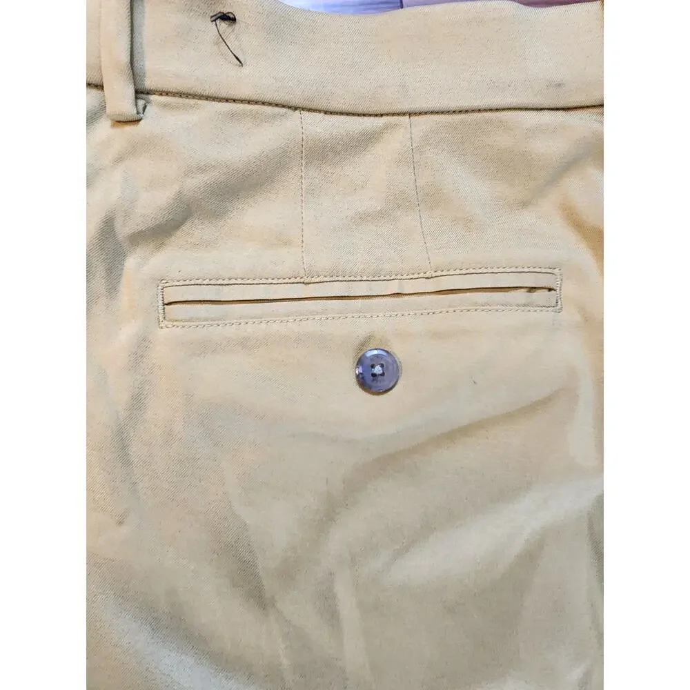 Nike Golf pants dri-fit‎ mens sz 38 x 30 yellow pockets button zip closure